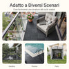 Sobuy SDA15-HG, Piastrelle da Giardino 35 Pezzi Pavimento per Esterno Ad Incastro Mattonelle per Esterno Antiscivolo per Balcone e Giardino Grigio 30.5x30.5x2 cm