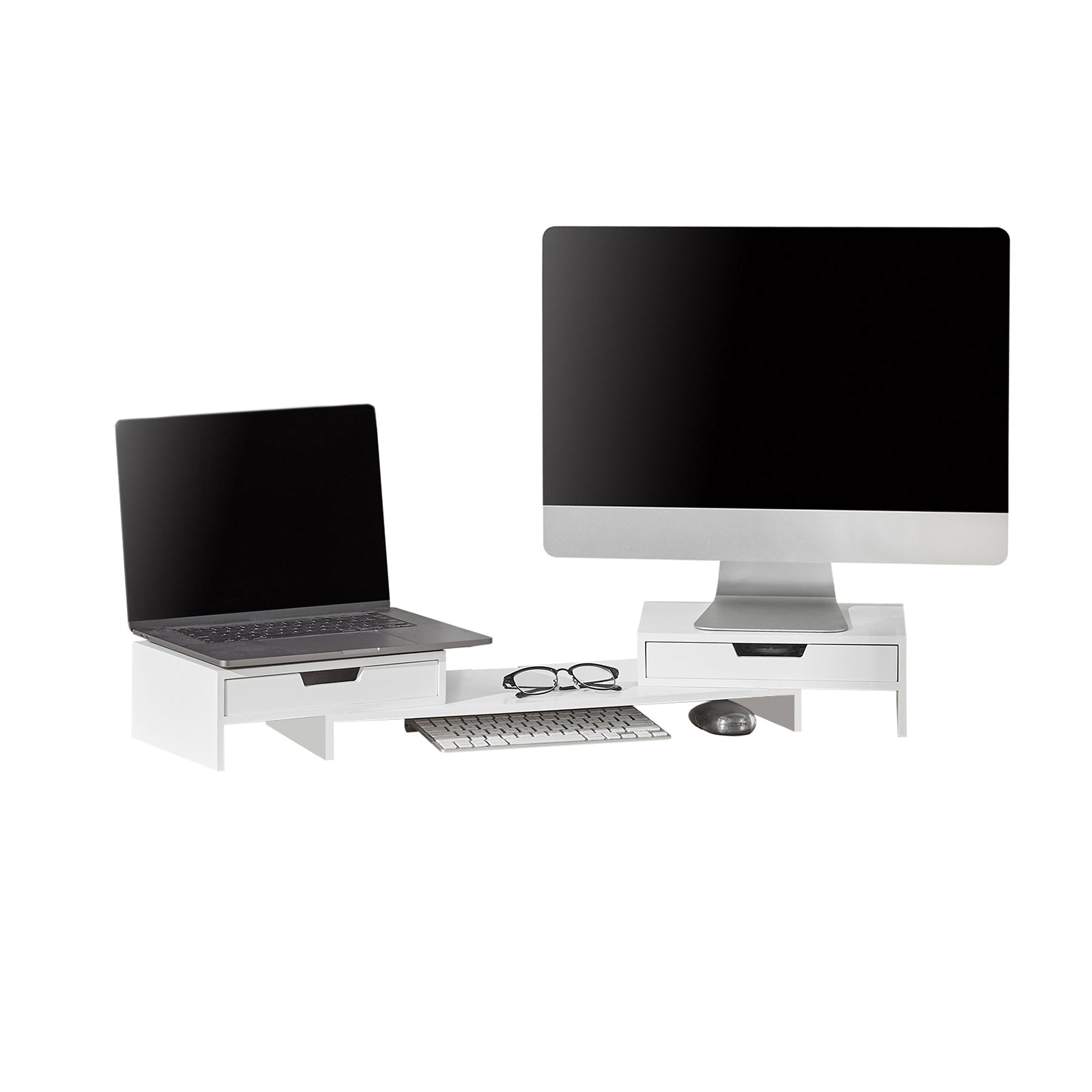 SoBuy Products Supporto Monitor pc da scrivania per 2 Monitors con Altezze  Regolabili Supporto Monitor scrivania Accessori scrivania BBF07-N