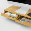 SoBuy Supporto Monitor pc da scrivania con 2 Organizzatore cassetti L56*P23*A12 cm BBF06-N