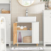 SoBuy Mobiletto per lavandino bagno Mobile sotto lavabo con 1 anta Bianco-Naturale 60x29x60cm BZR75-W