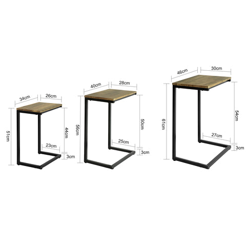 Tavolini 3 pezzi 46x30x61cm FBT102-F