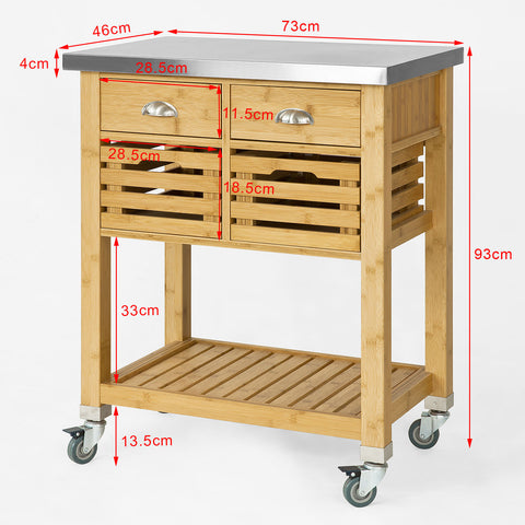 Sobuy Kitchen Trolley Creenza Kitchen Wood Kitchen с FKW40-N Wheels