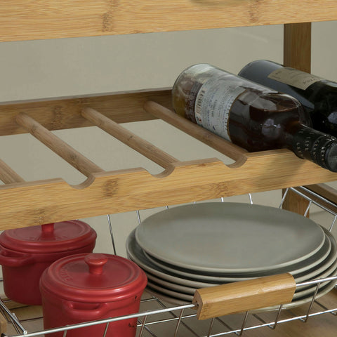 Кухненски тролери Sobuy под кухня кухня дърво кухня с FKW53-N колела
