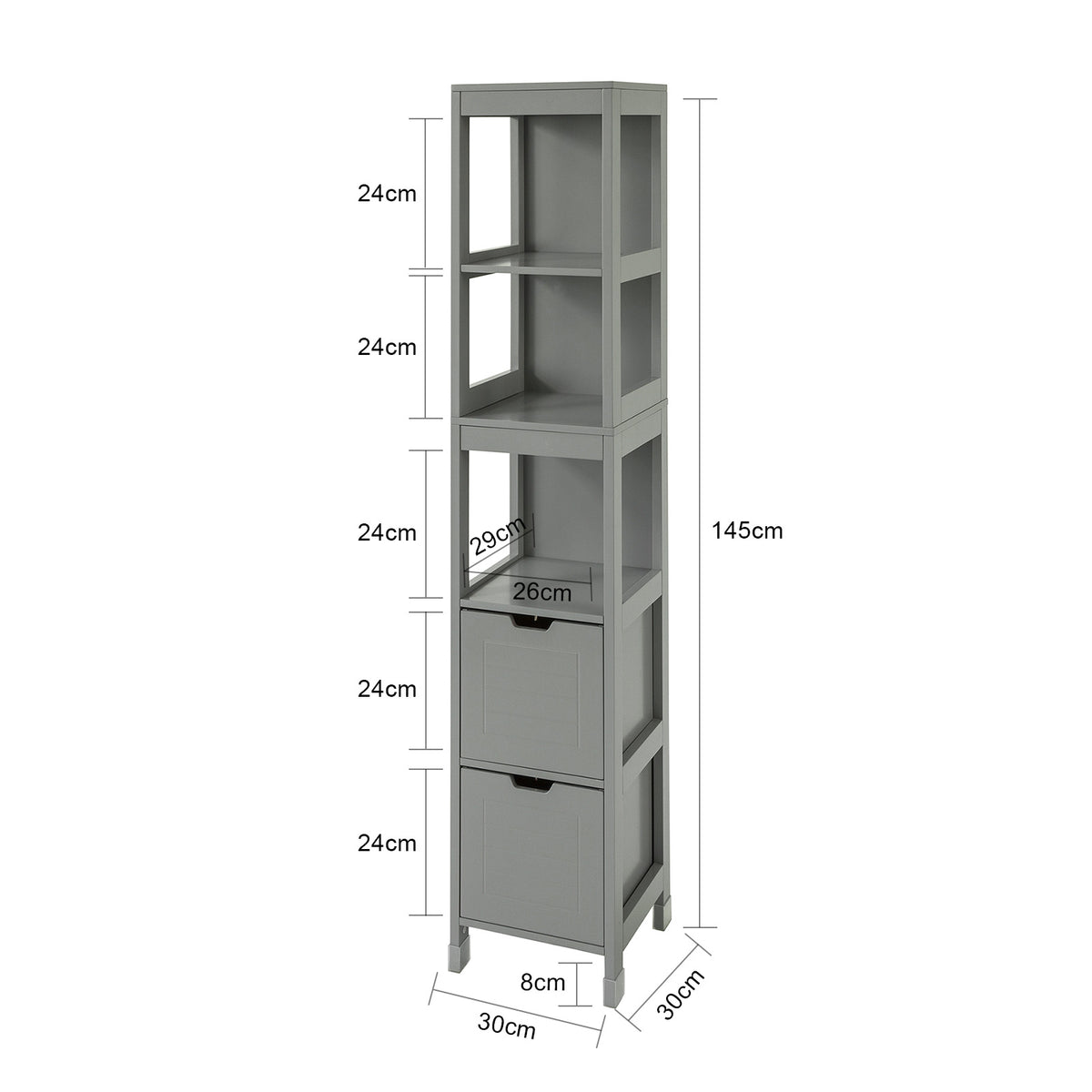 Colonna Bagno Mobile SoBuy, 78x38x90 Cm, Con 1 Cesto Grande E 2 Cestini Estraibili - Armadietto Salvaspazio Per Bucato