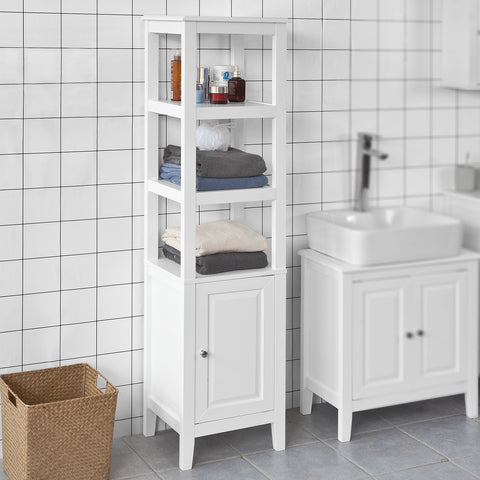 Sobuy баня шкаф колона за баня за баня баня с FRG205-W чекмеджета
