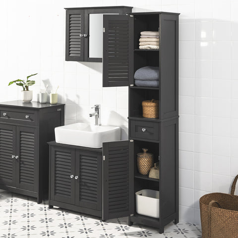 Sobuy шкаф за баня колона за баня баня от баня с чекмеджета frg236-dg