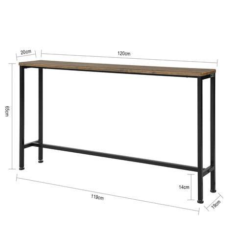 Собуи винтидж конзолна таблица входна маса за диван Спестяващ диван L120*P20*A65 cm Brown FSB19-N