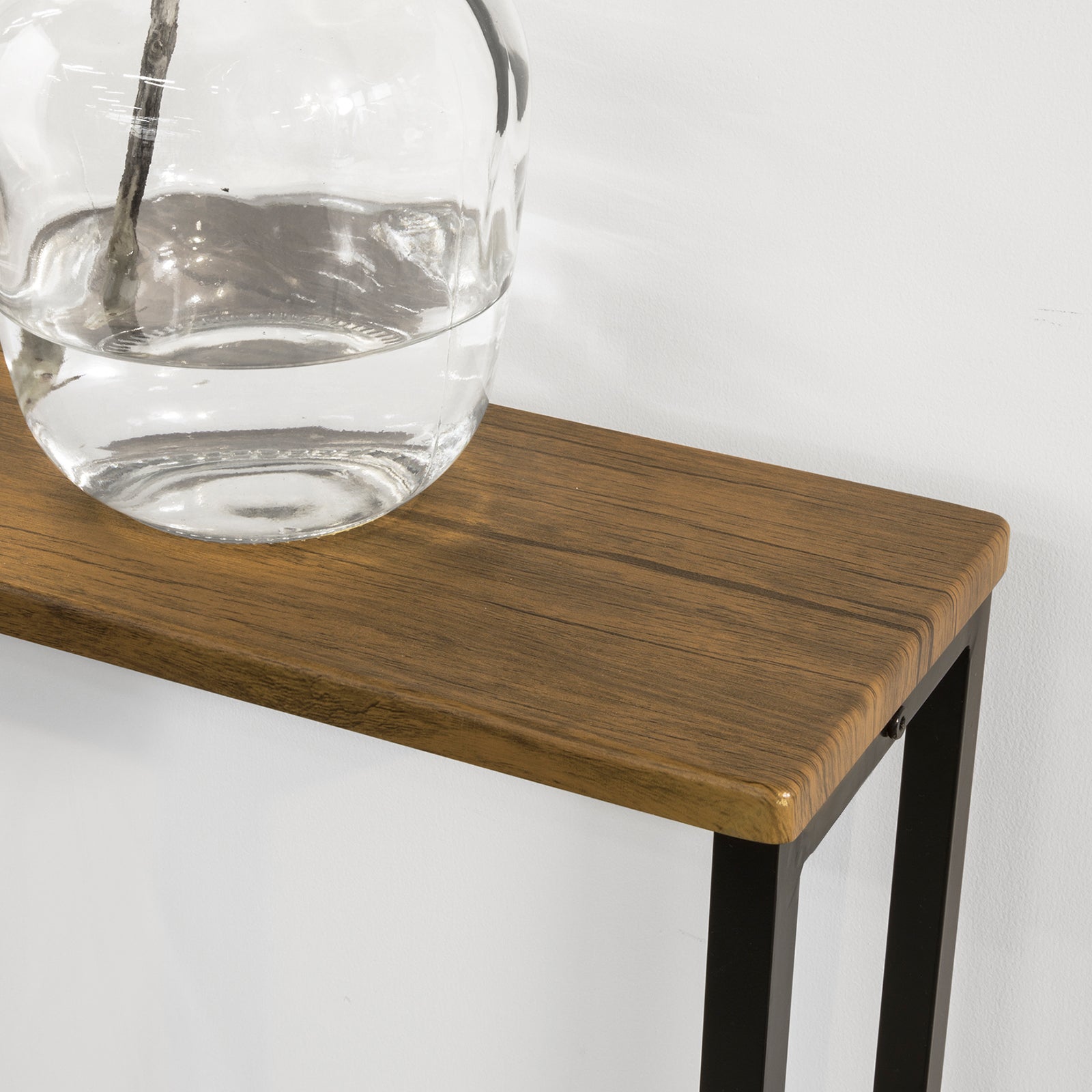 SoBuy Tavolo Consolle Allungabile Salvaspazio - Design Vintage, Legno E Metallo, L120xP20xH80 Cm - Per Ingresso E Soggiorno
