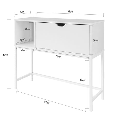 Шкаф за приемане на Sobuy с 1 голям гардероб Спестяване L92*P30*A80 cm, бял FSB21-W