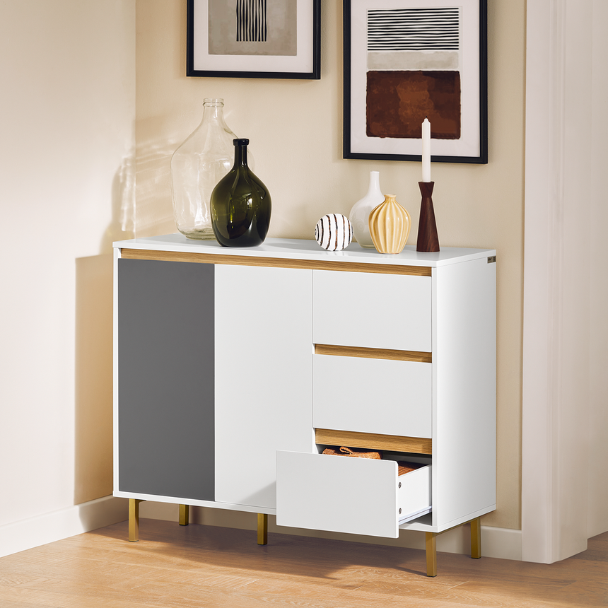 Consolle SoBuy FSB53-N Con Cassetto E 4 Ripiani - Stile Industriale, 102x36x81 Cm, Legno PB