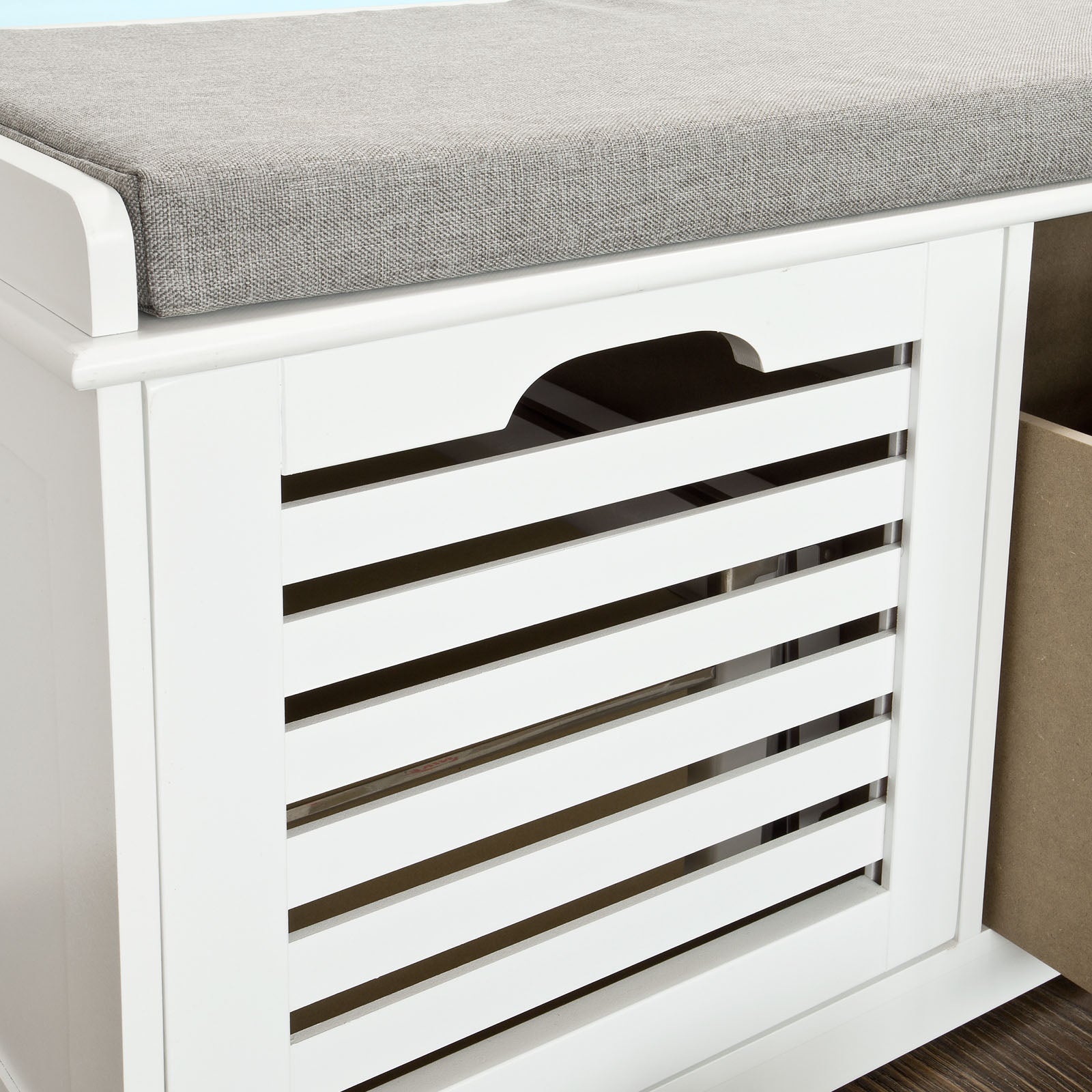 Gecheer Panca Portascarpe, Scarpiera Ingresso Cassapanca, Contenitore in Truciolato, 60x30x45 Cm, Design Elegante, Ampio Spazio Ripiano, for Casa