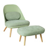 SoBuy Poltrona con poggiapiedi sedia scandinave Poltrona relax verde FST63-GR