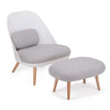 SoBuy Poltrona con poggiapiedi sedia scandinave Poltrona relax grigio FST63-HG