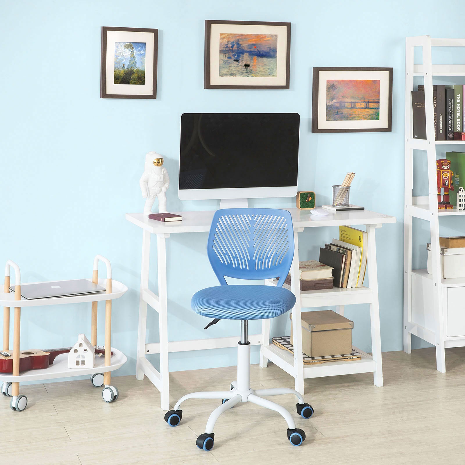 Sedia Da Scrivania Easy Pratiko Life - Girevole 360°, Altezza Regolabile (32-42 Cm), Schienale In Rete Traspirante, Nero