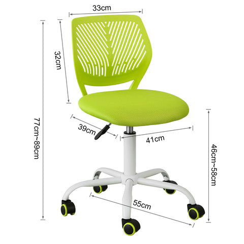 Sobuy въртящ се стол за бюро стол Зелена спалня височина 46-58cm FST64-GR