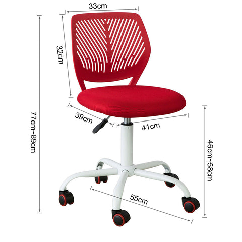 Sobuy въртящ се стол за бюро стол Червена спалня височина 46-58cm FST64-R