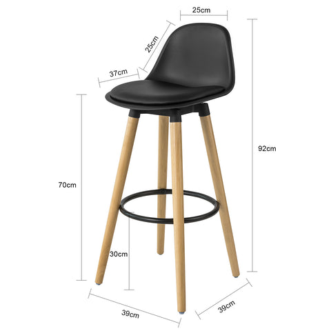 Sobuy табуретка бар столче Висока кухня с висок стол Бар Височина на седалката: 70 см крака в плътно дърво от бук Черен FST70-SH