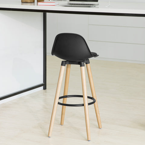Sobuy табуретка бар столче Висока кухня с висок стол Бар Височина на седалката: 70 см крака в плътно дърво от бук Черен FST70-SH
