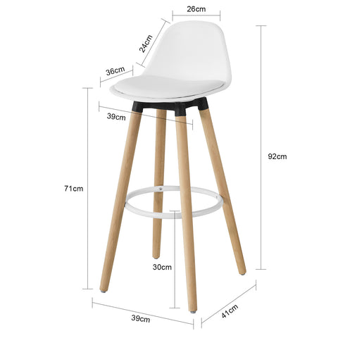 Sobuy табуретка бар столче Висока кухня с висок стол Бар Височина на седалката: 70 см крака в плътно дърво от бял бук FST70-W