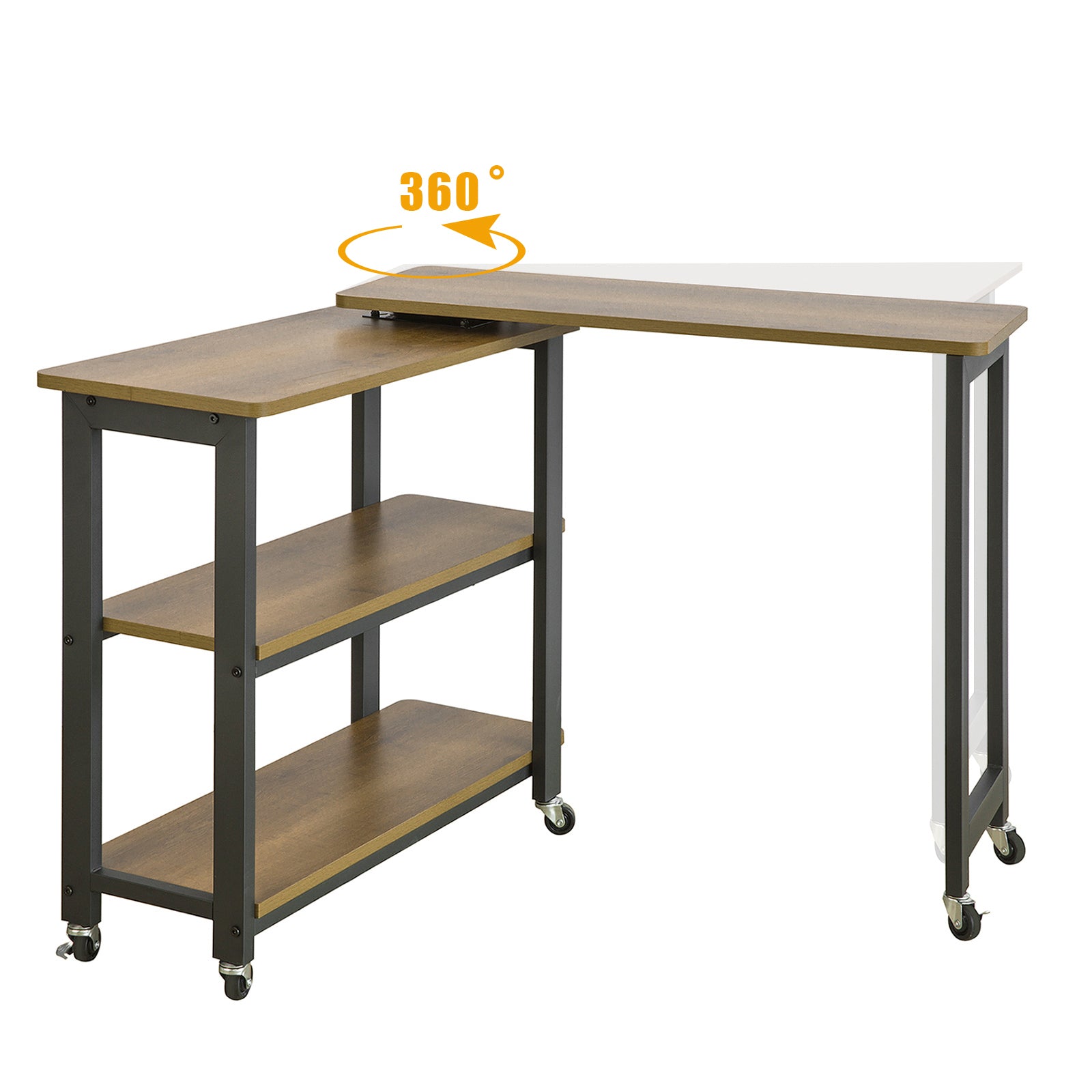 Yaheetech Tavolo Consolle Vintage in MDF e Ferro con Ripiani e Cassetti Yaheetech Tavolo Consolle Vintage in MDF e Ferro con Ripiani e Cassetti