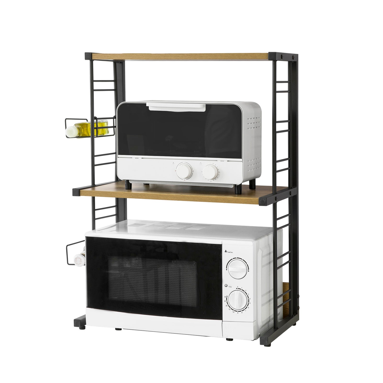 Scaffale Per Microonde Con Ripiani - Organizzatore Cucina Carico 35kg, Nero 57x38x38cm - Foto 10