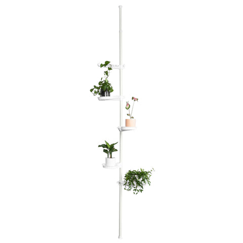 Sobuy Balcony Plants Holder Shelf Flower Shelf за растения Балкон Регулируема височина: 259-314 cm, KLS09-W