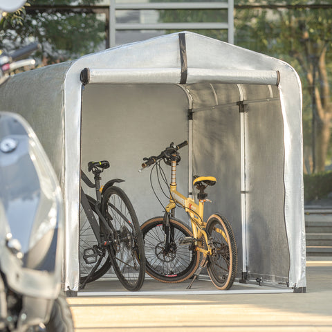 Sobuy Cycling за велосипедна водоустойчива UV защитна завеса за гараж за велосипед многофункционална градинска завеса в сребърен цвят, 159x219x165 cm, kls11-l