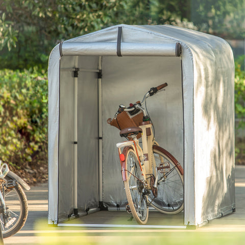 Sobuy Cycleting Curtain Waterproof UV Protection Garage завеса за велосипед многофункционална градинска завеса в сребърен цвят, 120x176x163 cm, kls11