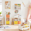 SoBuy Scaffale per bambini Scaffale a muro con 3 ganci Armadio con ripiani per libri e decorazioni Bianco 60x18x51cm KMB46-W