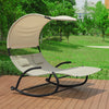 SoBuy Rocking deckchair with canopy 140x184x180cm OGS50-MI