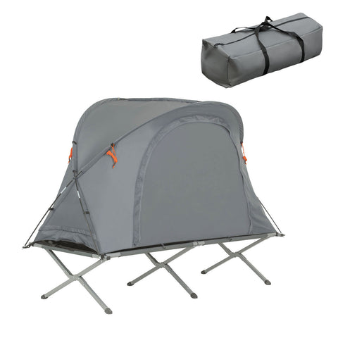 Палатка за къмпинг Sobuy, сгъваемо алуминиево къмпинг креватче, къмпинг пътуване с покрив, спален чувал, максимален товар 150 kg OGS60-HG