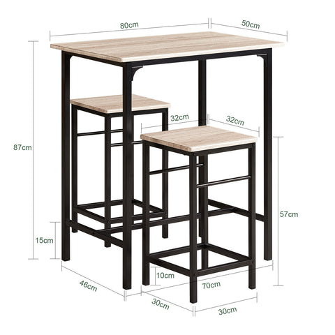 Собуи маса и столове Висока маса за маса с дървена маса с 2 стола OGT10-N