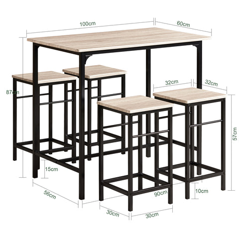 Собуи маса и столове Висока маса за маса с дървена маса с 4 OG11-N столове