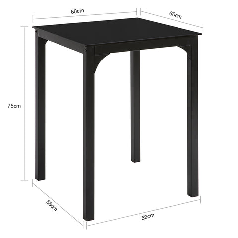 Tavolino in metallo e vetro 60x60x75cm OGT38-K-SCH