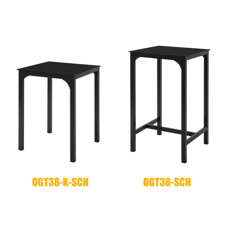 Tavolino in metallo e vetro 60x60x75cm OGT38-K-SCH