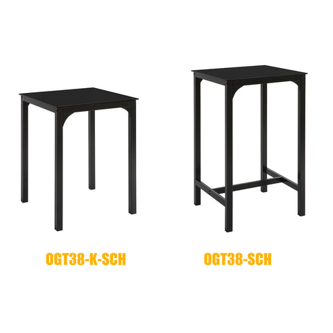 Tavolino in metallo e vetro 60x60x100cm OGT38-SCH